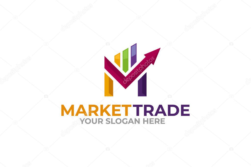 Illustration vector graphic of new trade for financial company business logo design template