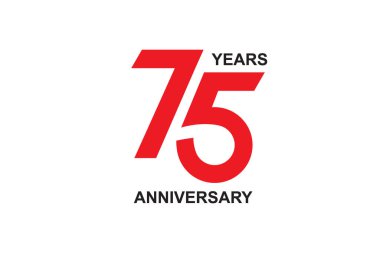75. yıl dönümü logo tasarım şablonu grafiği