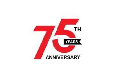 75. yıl dönümü logo tasarım şablonu grafiği