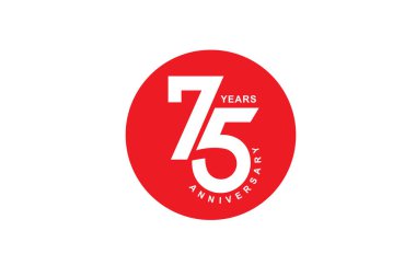 75. yıl dönümü logo tasarım şablonu grafiği