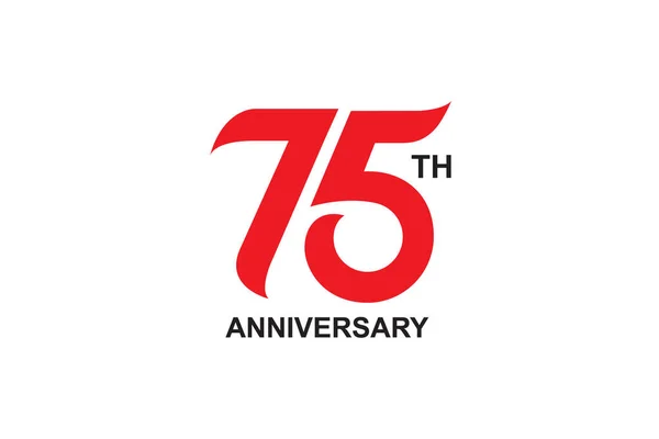 イラストベクトルグラフィック75周年記念ロゴデザインテンプレート — ストックベクタ