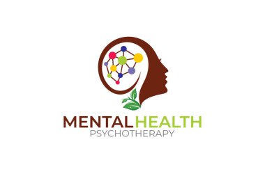 Masaj terapisinin illüstrasyon vektör grafiği, psikoloji iş logosu tasarım şablonu