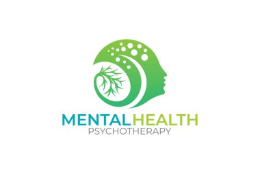 Masaj terapisinin illüstrasyon vektör grafiği, psikoloji iş logosu tasarım şablonu