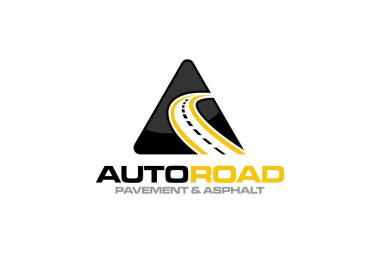 Asfalt onarımı, yol çalışması, kaldırım logosu tasarım şablonunun grafik vektörü