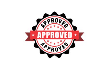 Kırmızı damga onaylı işaret tasarım şablonu çizimi