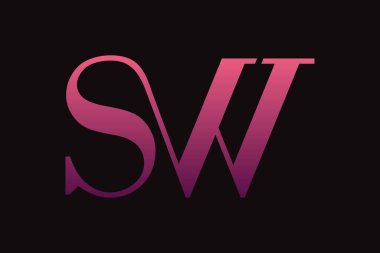 SW simge logo şablon tasarımının resimleme vektörü grafiği 