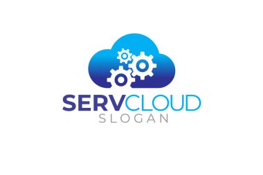 Ağ veri bulut logo tasarım şablonu çizimi