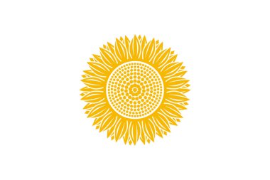 Ayçiçeği desenli güzel çiçeklerin çizim vektörü