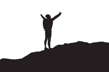 Bir dağ tırmanışçısı macera tasarım şablonunun grafik vektörü