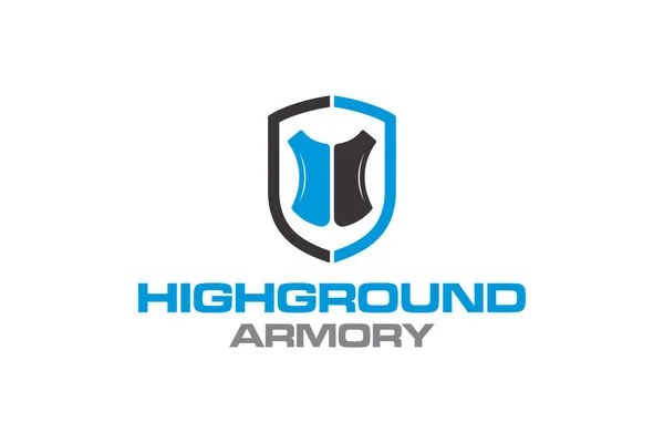 Erstellung Eines Logos Für Highground Armory Stahlkonzept Vektordesign — Stockvektor