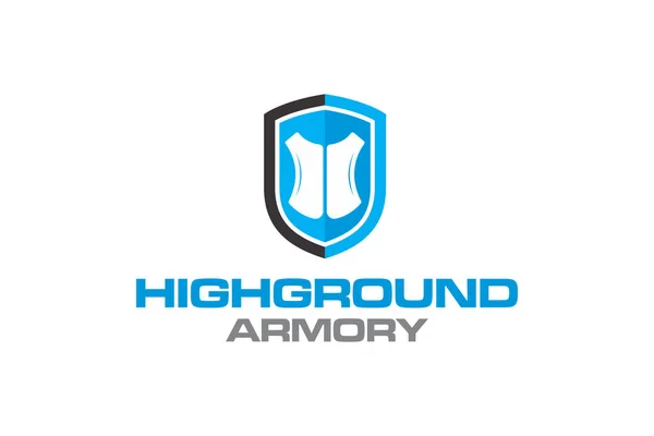 Erstellung Eines Logos Für Highground Armory Stahlkonzept Vektordesign — Stockvektor