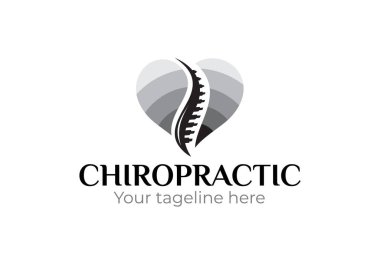 İş logosu tasarım şablonu için kayropraktik tedavilerin resimli grafik vektörü