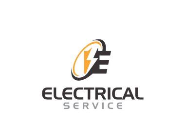 Elektrikçi hizmeti konsept logo tasarım şablonu için yaratıcı grafik vektörü