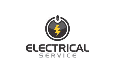 Elektrikçi hizmeti konsept logo tasarım şablonu için yaratıcı grafik vektörü
