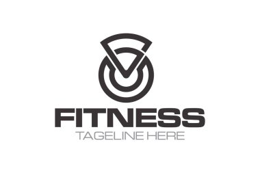 Fitness ve vücut geliştirme logosu dizayn şablonu için grafik vektörü
