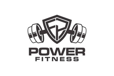 Fitness ve vücut geliştirme logosu dizayn şablonu için grafik vektörü