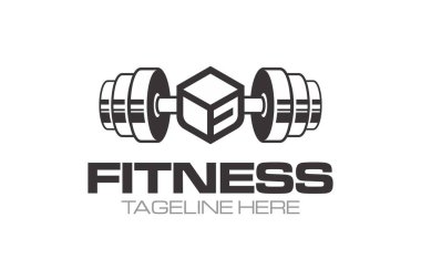 Fitness ve vücut geliştirme logosu dizayn şablonu için grafik vektörü