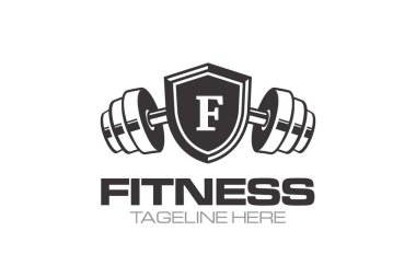 Fitness ve vücut geliştirme logosu dizayn şablonu için grafik vektörü