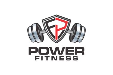 Fitness ve vücut geliştirme logosu dizayn şablonu için grafik vektörü