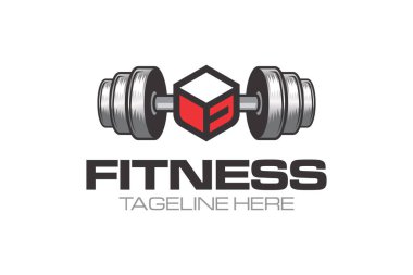 Fitness ve vücut geliştirme logosu dizayn şablonu için grafik vektörü