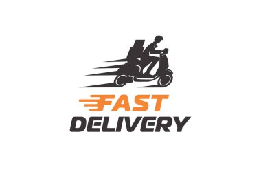 Lojistik dağıtım şirketinin logo tasarım şablonu çizimi
