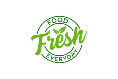 Günlük Taze Gıda etiketi veya etiket tasarım şablonu çizimi
