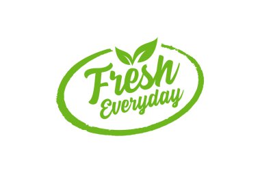 Günlük Taze Gıda etiketi veya etiket tasarım şablonu çizimi