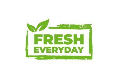 Günlük Taze Gıda etiketi veya etiket tasarım şablonu çizimi