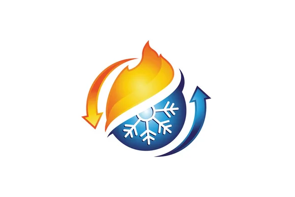 Иллюстрационный Графический Вектор Отопления Охлаждения Шаблона Дизайна Логотипа Вашего Предприятия — стоковый вектор