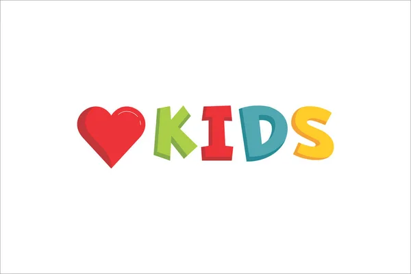 Love Kids Logo Ontwerp Sjabloon Voor Bedrijf — Stockvector