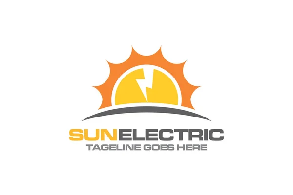 Ilustración Creativa Vector Gráfico Eco Sol Concepto Energía Logotipo Diseño — Vector de stock
