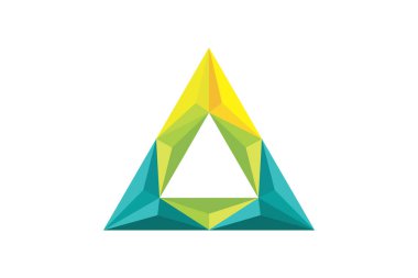 yaratıcı güzel tasarım üçgeni geometrik sanat logosu 