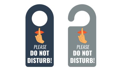 Do not disturb. Door hanger. Keep quiet sign. Vector clipart