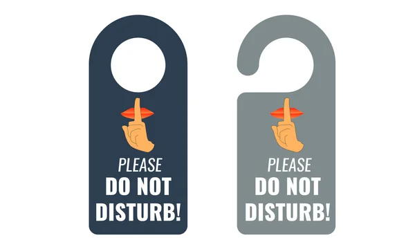 Rahatsız etmeyin. Kapıda asılı. Sessiz işaretini tutun. Vektör
