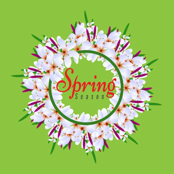 Floral Spring Graphic Design Round Circle Border With Colorful