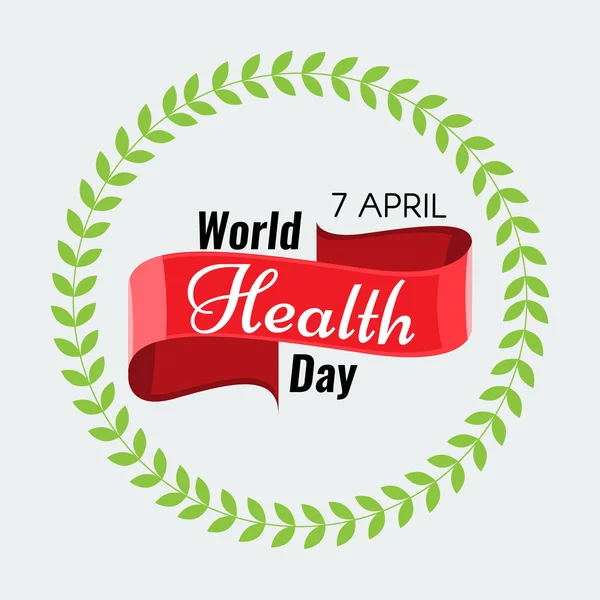 Creative World Health Day Salutation vecteur de stock. Ruban rouge — Image vectorielle