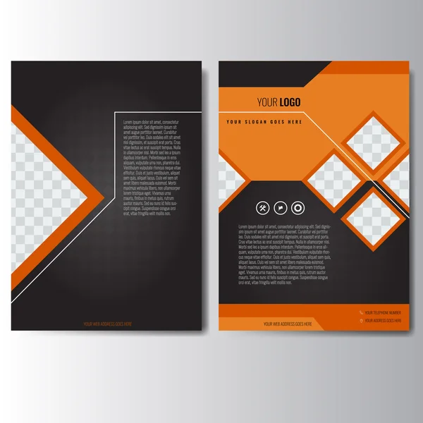 クリエイティブオレンジ年次報告書 リーフレットパンフレットチラシテンプレートA4サイズ — ストックベクタ