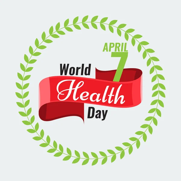 Creative World Health Day Salutation vecteur de stock. Ruban rouge — Image vectorielle