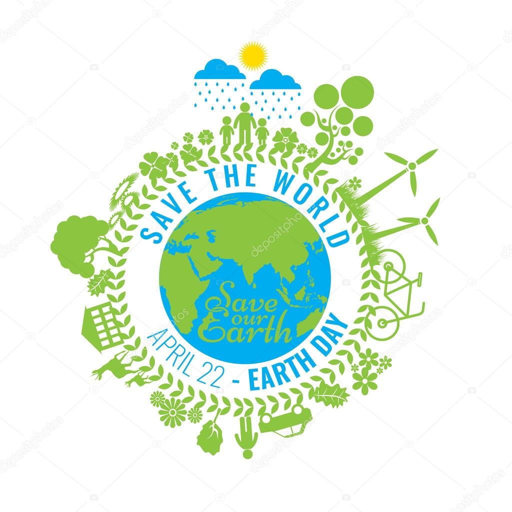 Eco Friendly, green energy concept, vector illustration. Earth day