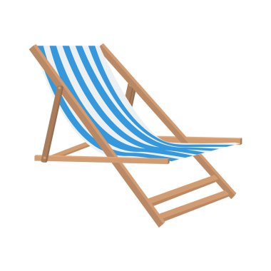 Vector flat style beach chair illustration clipart