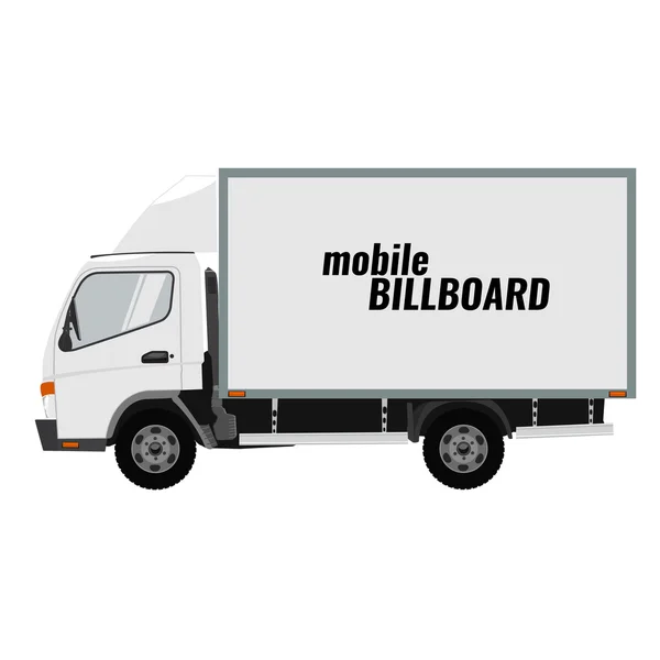 Lege mobiele billboard sjabloon geïsoleerd op witte achtergrond — Stockvector