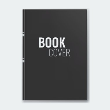 Boş siyah gerçekçi kitap kapağı Mockup. 