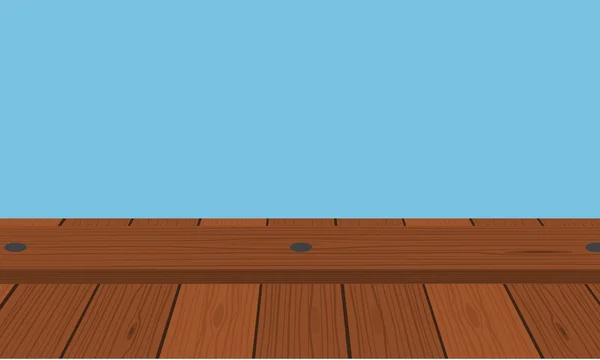 Vector houten tafel of plank boven op geïsoleerde achtergrond — Stockvector