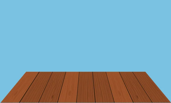 Vector houten tafel of plank boven op geïsoleerde achtergrond — Stockvector