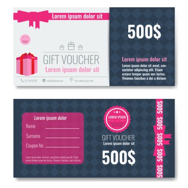 Şeritli hediye çeki şablonu tasarımı