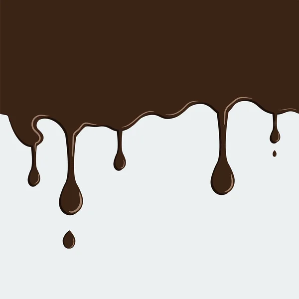 Vector chocolate drips horizontal seamless. Flat color style — Stock Vector