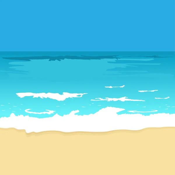 Fondo de ilustración con océano y playa — Vector de stock