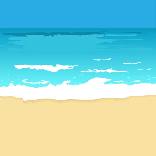 Illustration de fond avec océan et plage — Image vectorielle