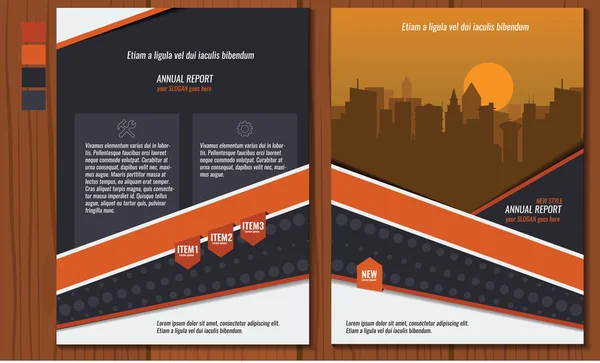 Informe anual naranja Folleto Folleto Plantilla folleto Tamaño A4 — Vector de stock