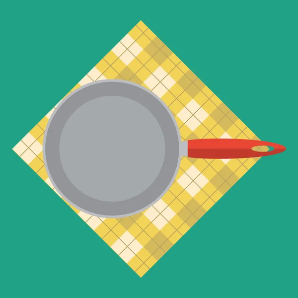 Frying pan icon from top view. — Stock Vector